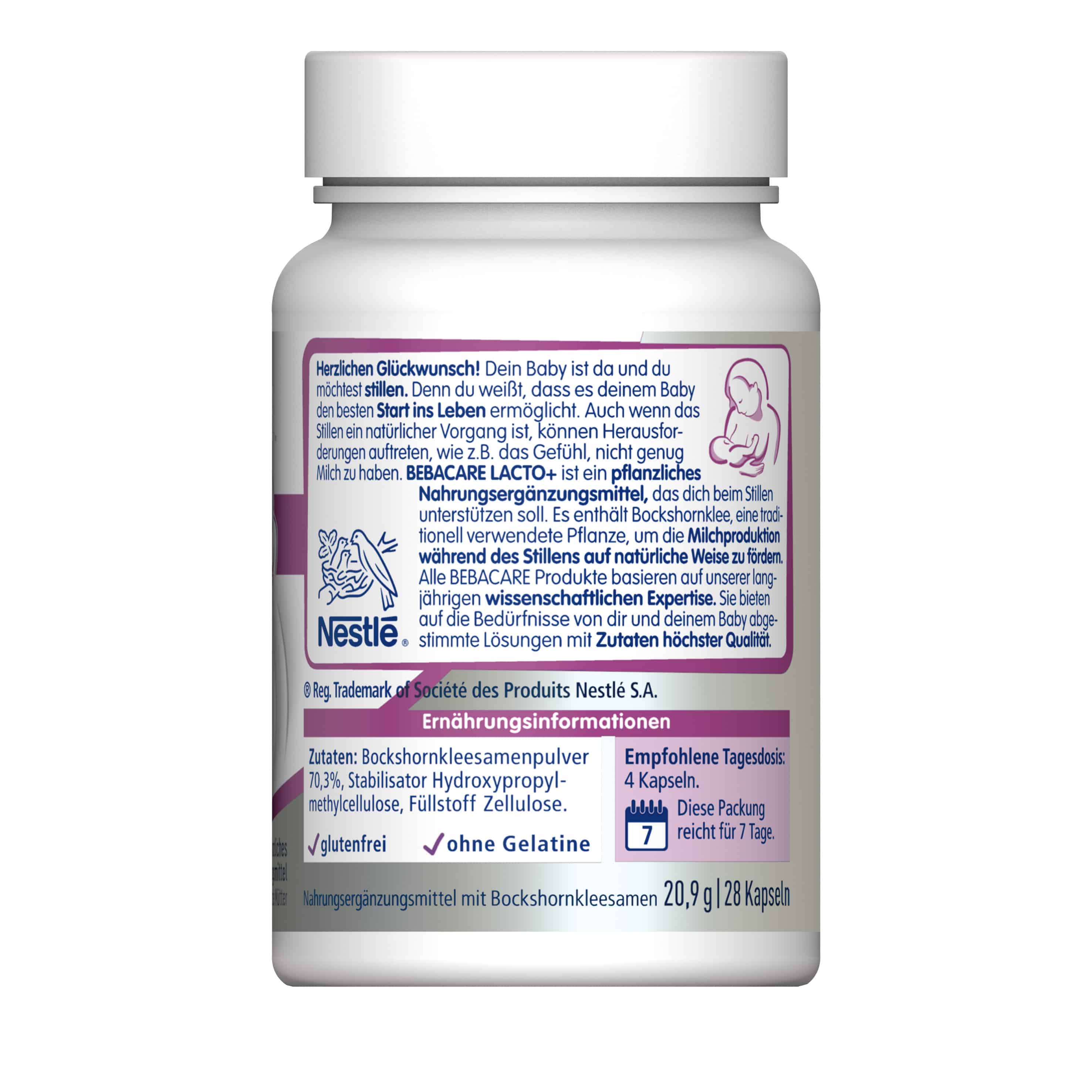 Nestle BEBACARE Mama LACTO+ BOCKSHORNKLEE 28 St Kapseln