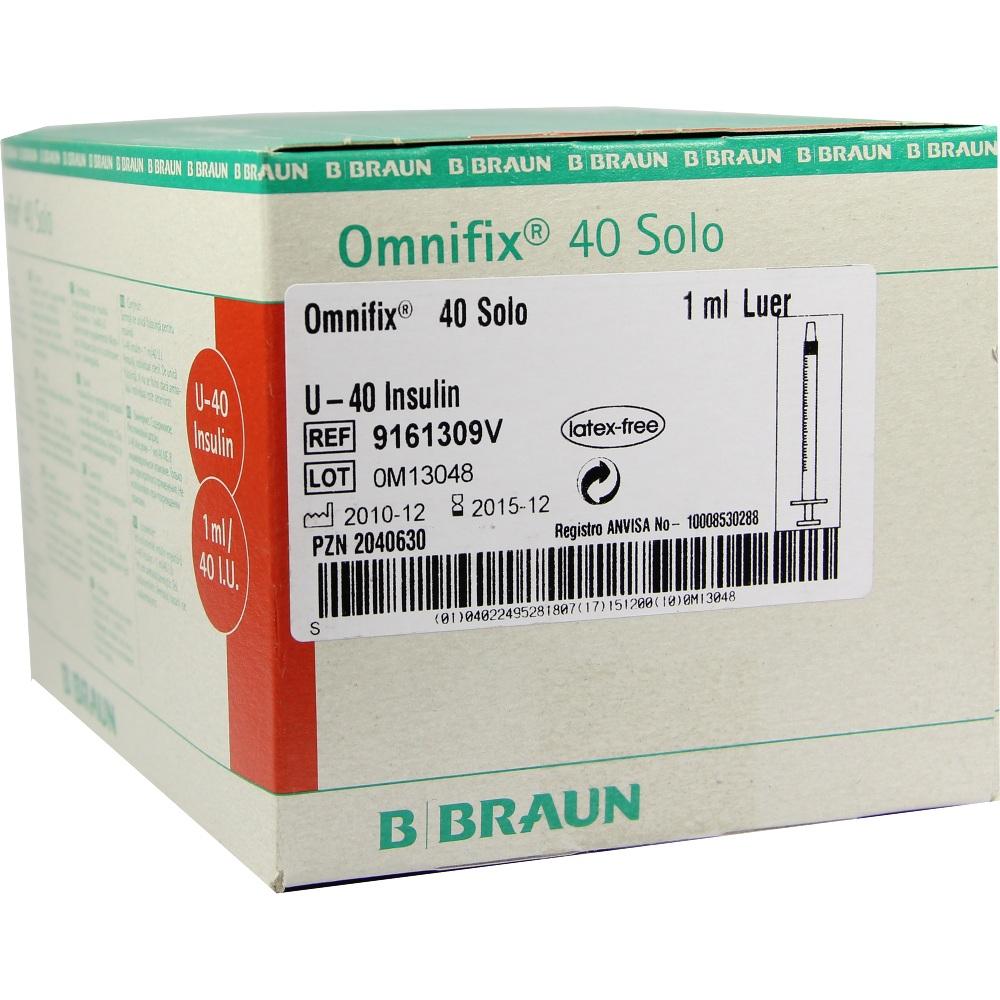 OMNIFIX Solo Insulinspr.1 ml U40 100X1 ml Spritzen
