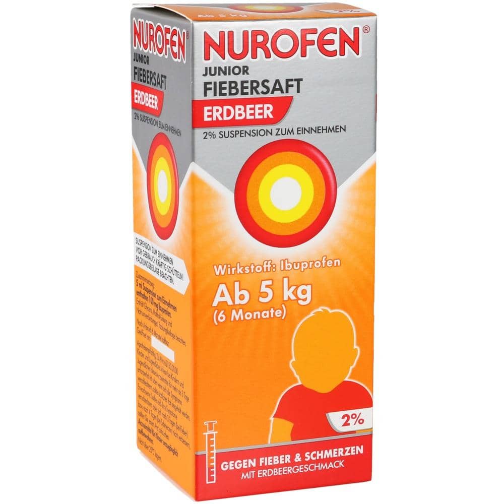 NUROFEN Junior Fiebersaft ERDBEER 2% 100 ml Suspension zum Einnehmen