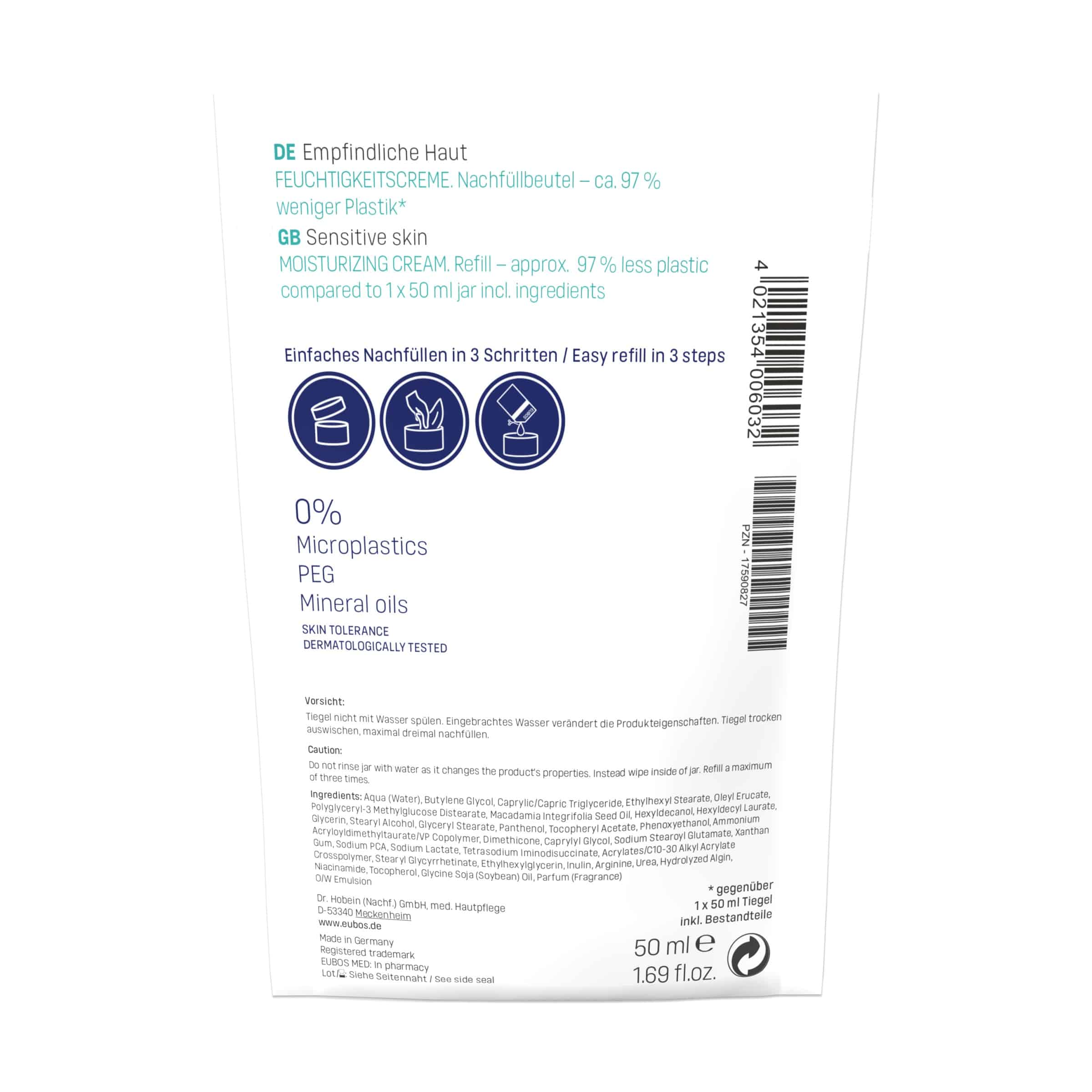 EUBOS SENSITIVE CARE FEUCHTIGKEITSCREME 50 ml Creme