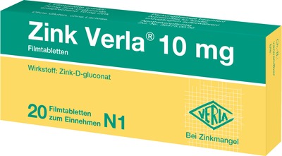 Zink Verla 10mg 20 St Filmtabletten