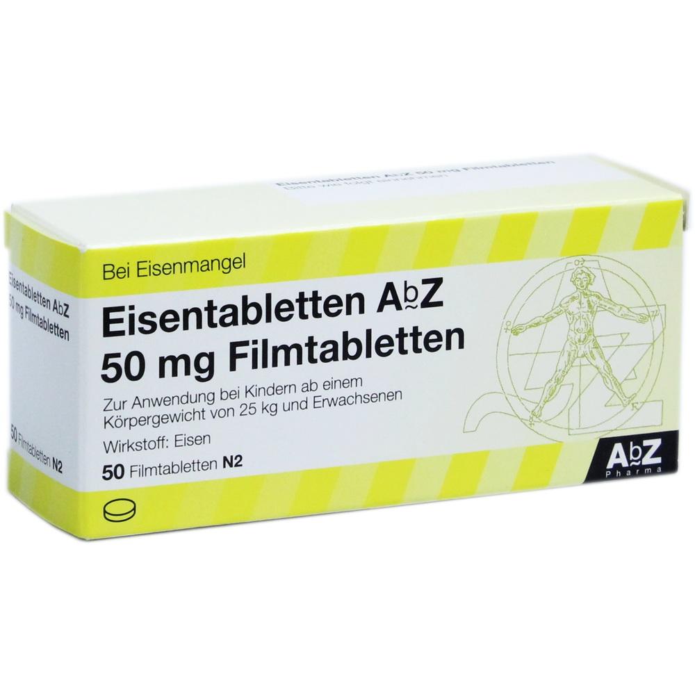 Eisentabletten AbZ 50mg 50 St Filmtabletten