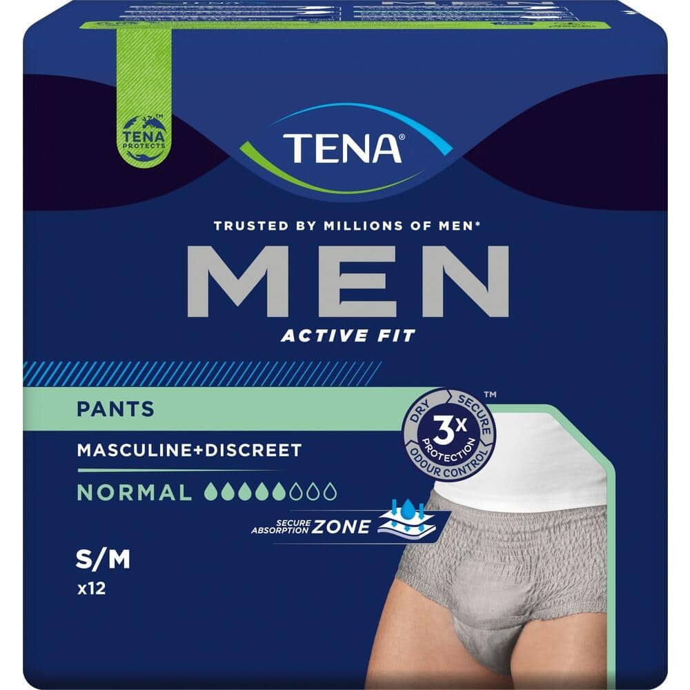 TENA MEN ACTIVE FIT PANTS NORMAL S/M 4X12 St