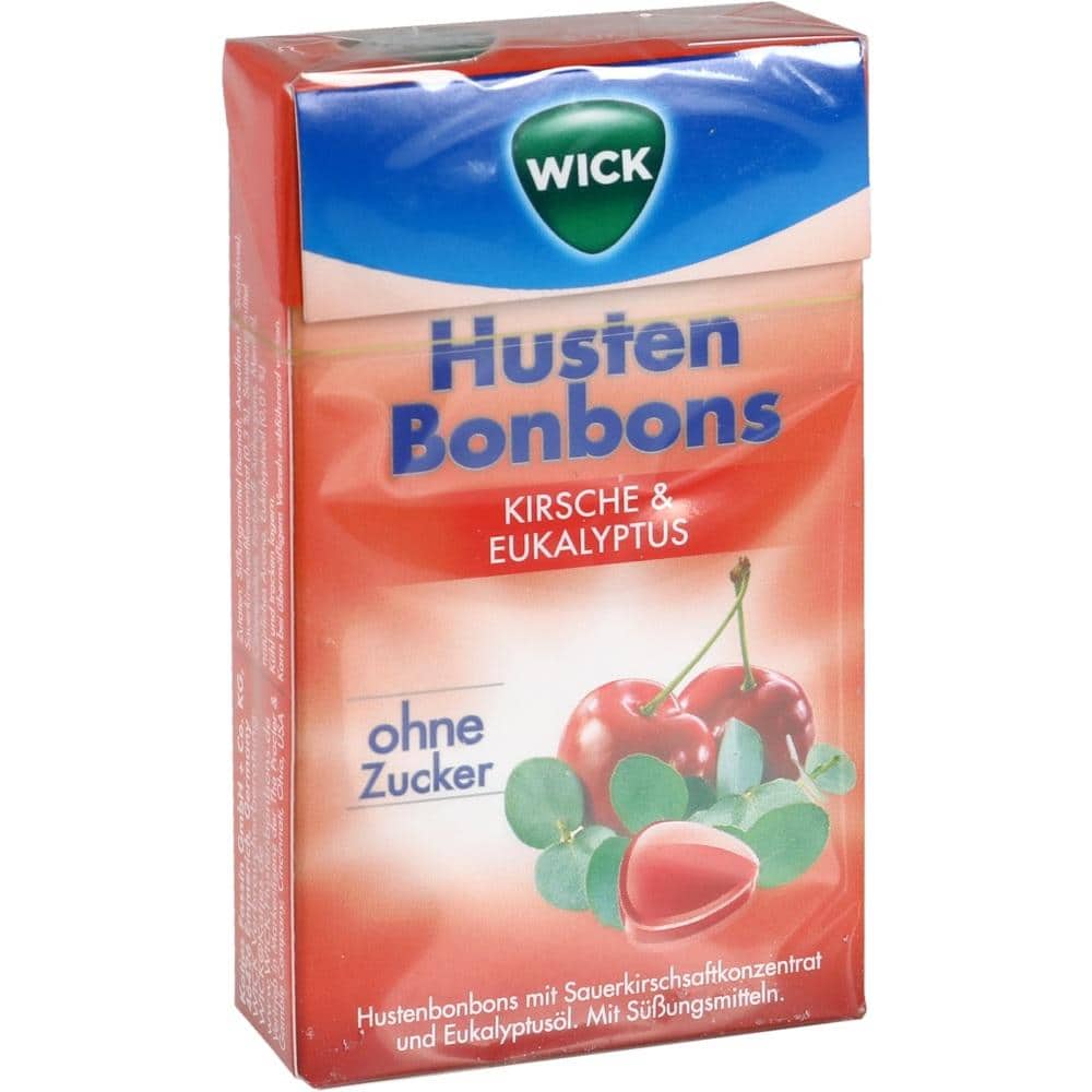 WICK Husten Bonbons WILDKIRSCH & EUKALYPTUS ohne Zucker  46 g Bonbons