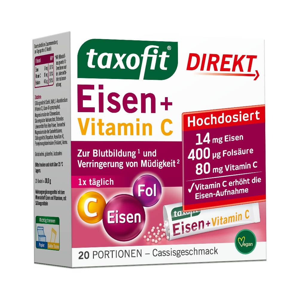 taxofit DIREKT Eisen + Vitamin C 20 St Granulat
