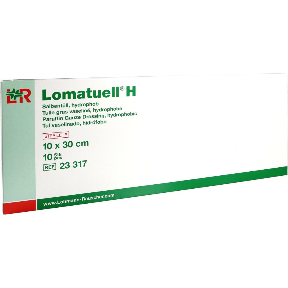 LOMATUELL H Salbentüll 10x30 cm steril 10 St Verband