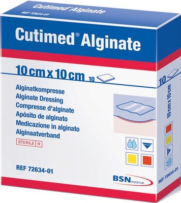 CUTIMED Alginate Alginatkompressen 10x10 cm 10 St Kompressen