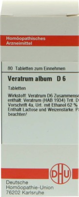 VERATRUM ALBUM D 6 Tabletten 80 St Tabletten