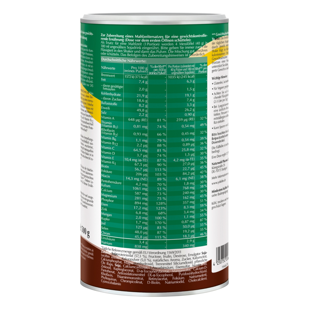 yokebe Schoko 500 g Pulver