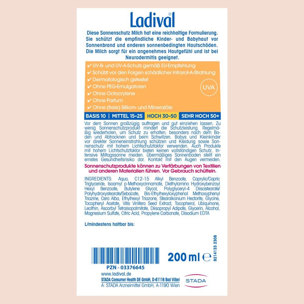 Ladival Kinder Sonnenmilch LSF 30 200 ml Milch