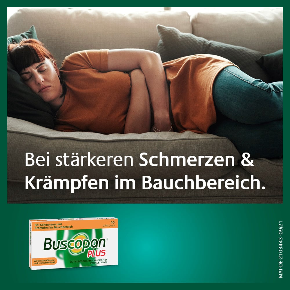 Buscopan Plus Zäpfchen - bei Bauchschmerzen  10 St Suppositorien
