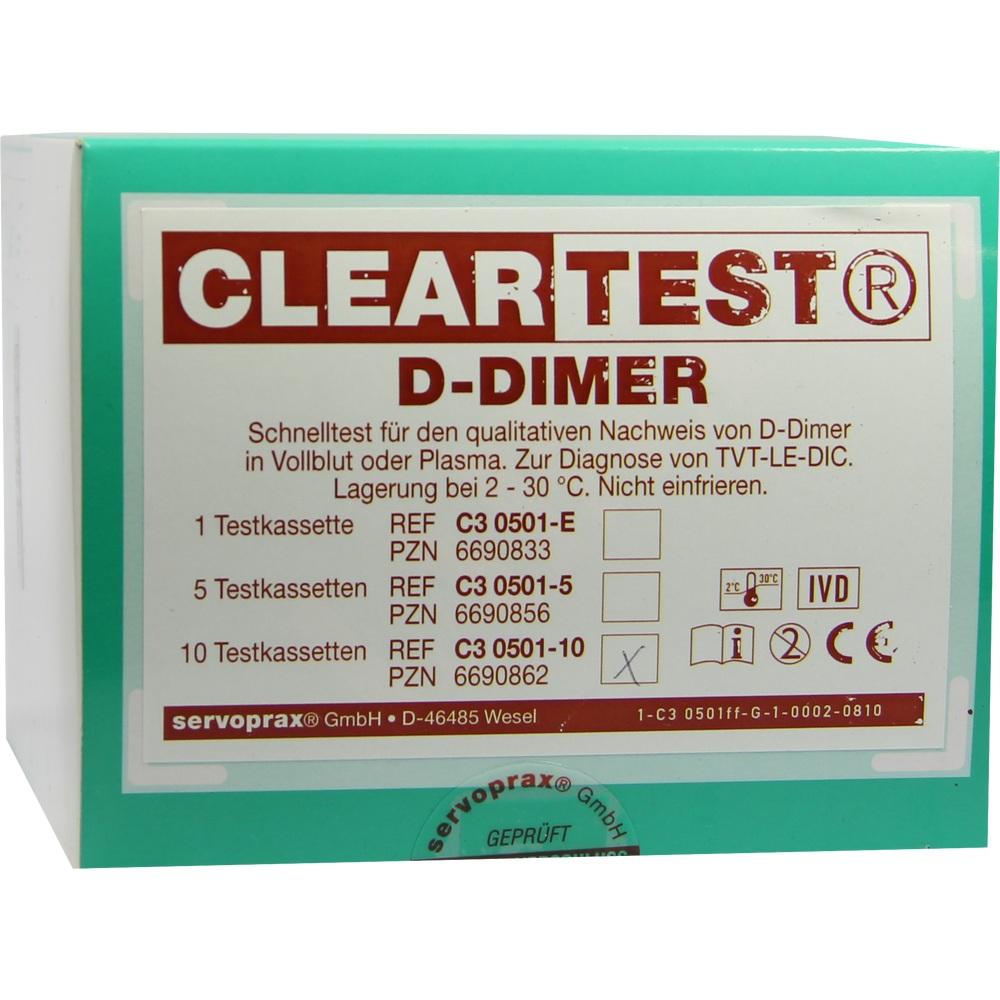 D DIMER Cleartest Vollblut TVT LE DIC 10 St Test