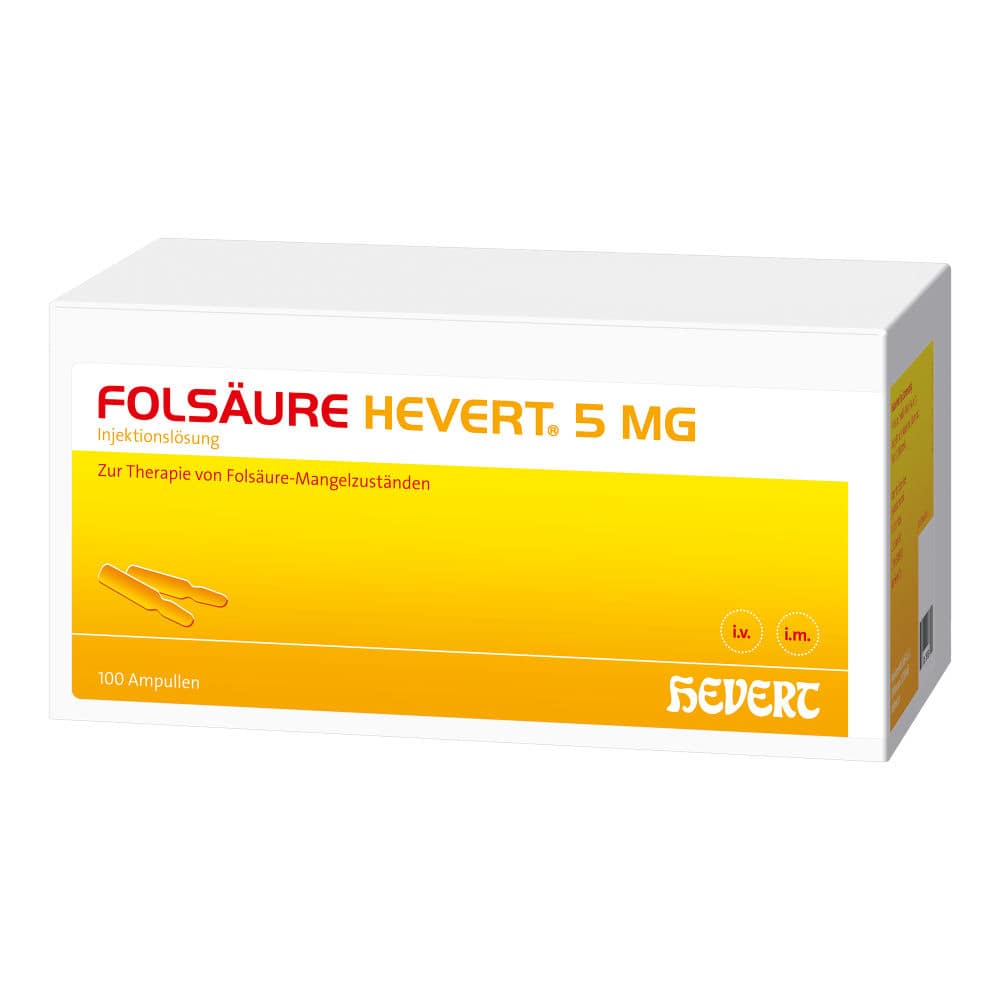FOLSÄURE HEVERT 5 mg Ampullen 100 St Ampullen