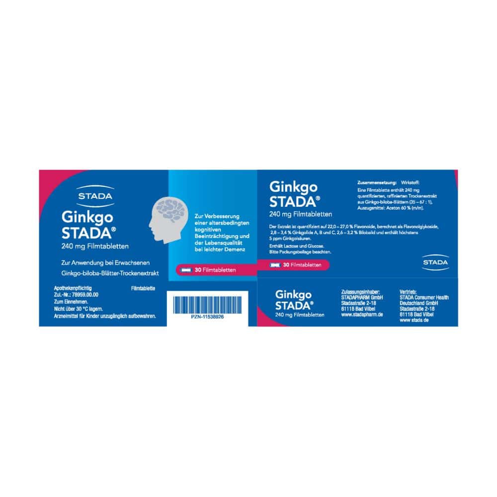 Ginkgo STADA 240mg - 2x 15 €-Aktion*  30 St Filmtabletten