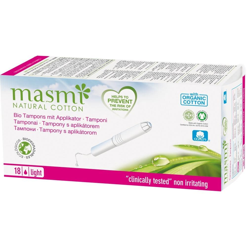 masmi Bio Tampons light mini mit Applikator 100% Baumwolle 18 St Tampon