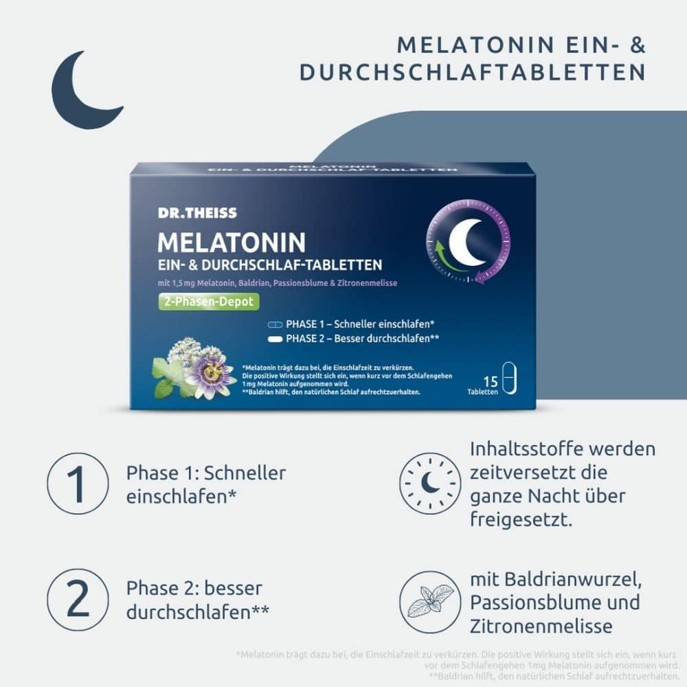 DR. THEISS MELATONIN EIN- & DURCHSCHLAFTABLETTEN 15 St Tabletten