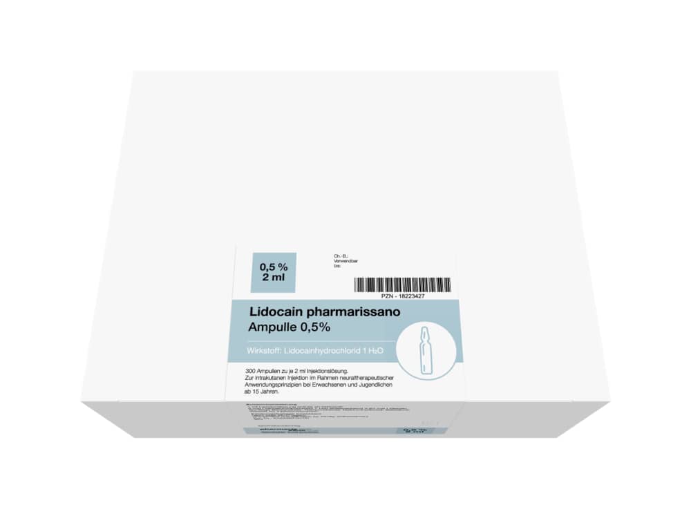 Lidocain pharmarissano Ampulle 0,5% 300X2 ml Injektionslösung