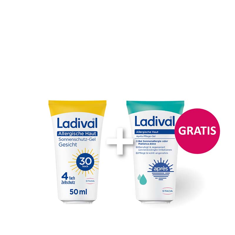Ladival Allergische Haut Sonnenschutz-Gel LSF 30: Sonnencreme für das Gesicht bei Sonnenallergie und Mallorca-Akne, mit 4-fach Zellschutz &amp; Photolyase, 50ml