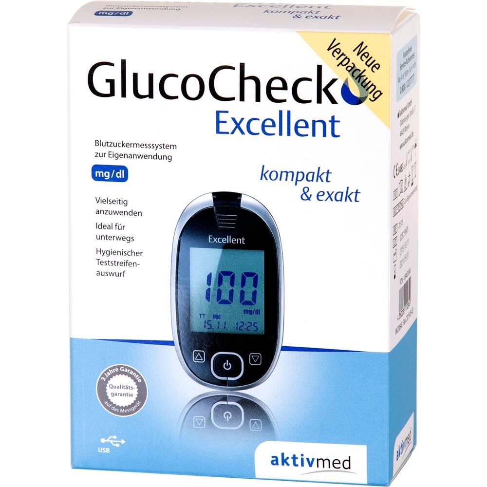 GLUCO CHECK Excellent Blutzuckermessgerät Set mg/dl 1 St