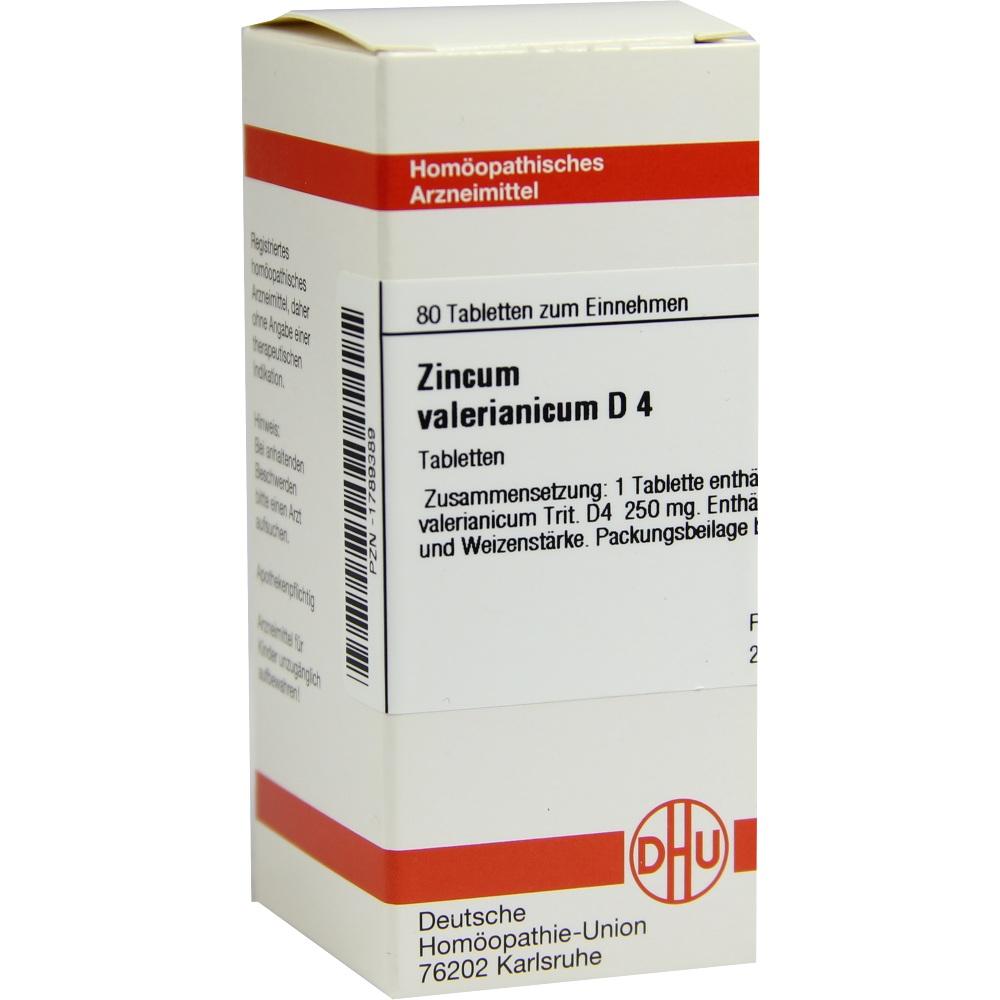 ZINCUM VALERIANICUM D 4 Tabletten 80 St Tabletten