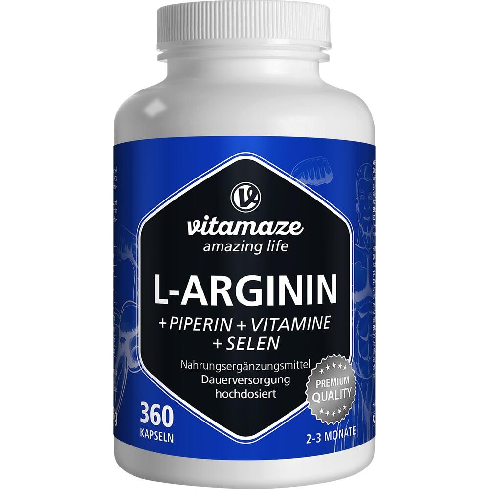 vitamaze L-ARGININ 750 mg + Piperin + Vitamine  360 St Kapseln