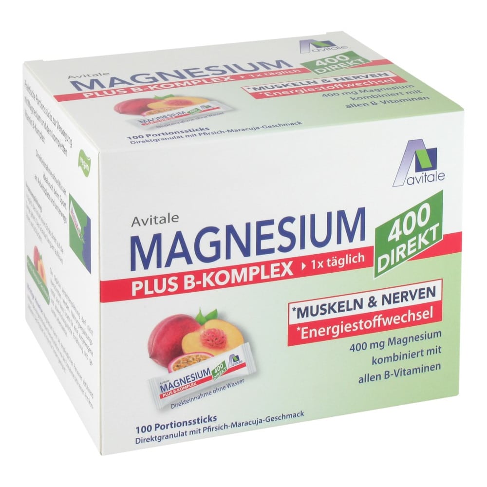 Avitale MAGNESIUM PLUS B-KOMPLEX 400 DIREKT 100X2.5 g Granulat