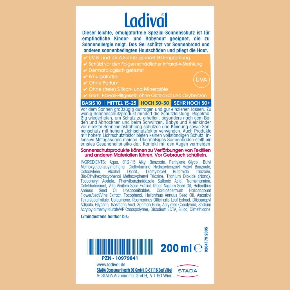 Ladival Kinder allergische Haut Gel LSF 30 200 ml Gel