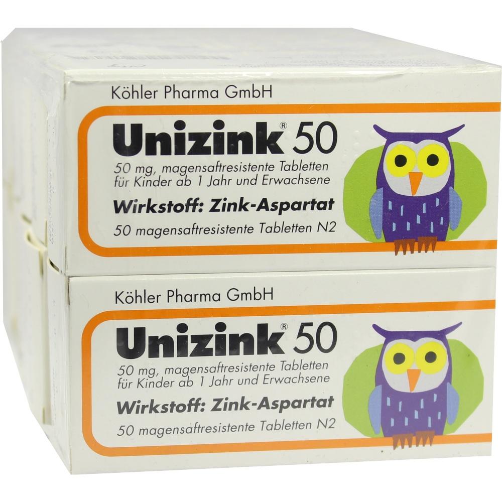 Unizink 50 10X50 St Tabletten magensaftresistent
