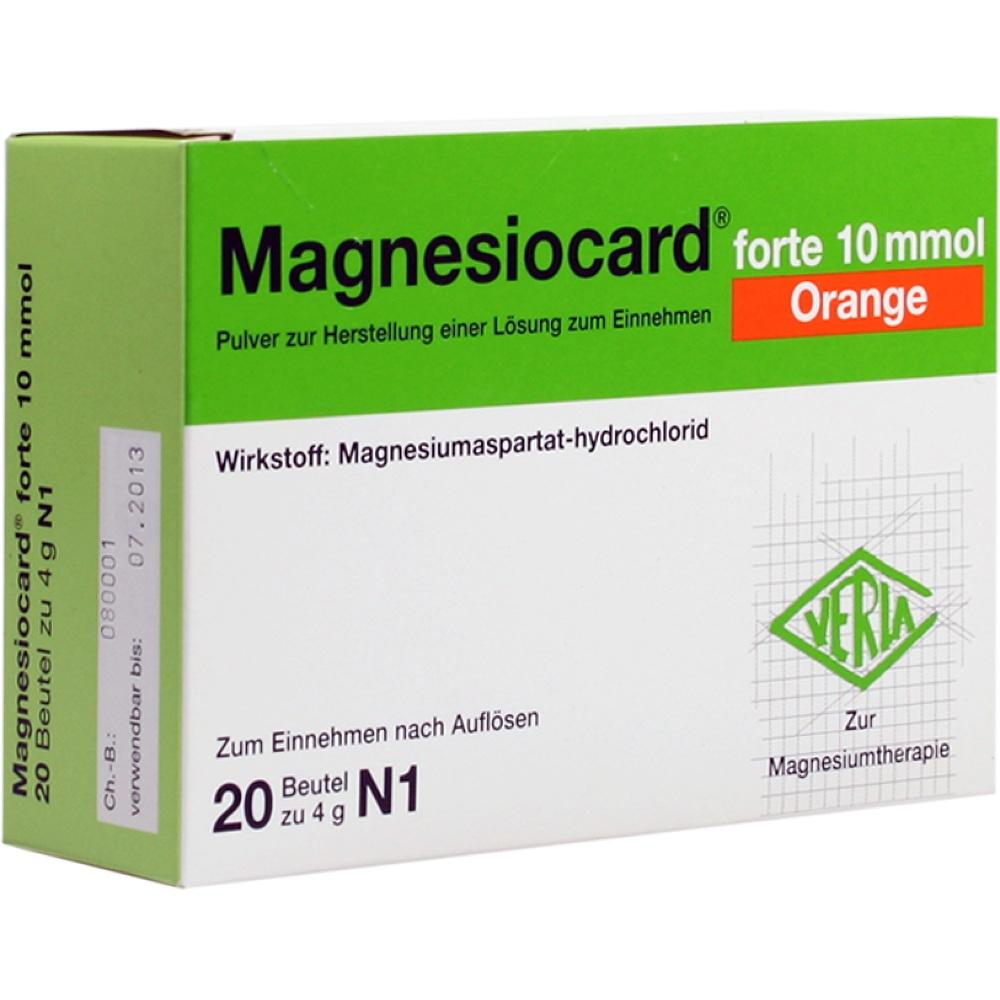 MAGNESIOCARD forte 10 mmol Orange Plv.z.H.e.L.z.E. 20 St Pulver zur Herstellung einer Lösung zum Einnehmen