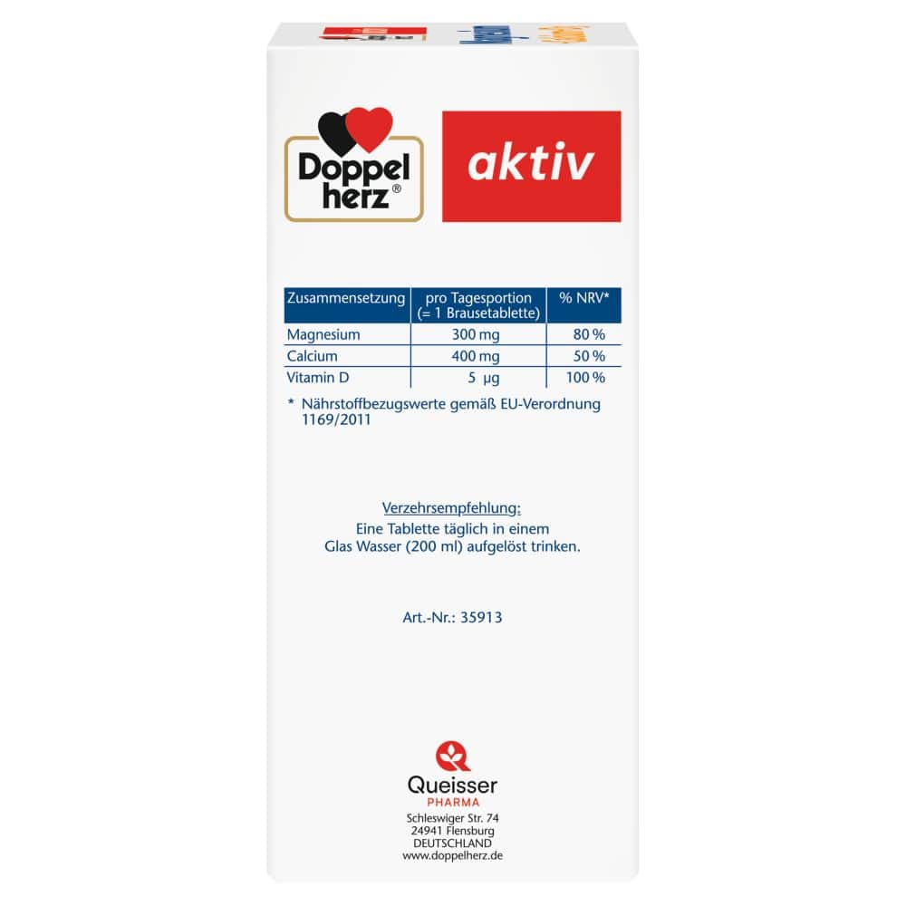 Doppelherz aktiv Magnesium + Calcium + D3 6X15 St Brausetabletten
