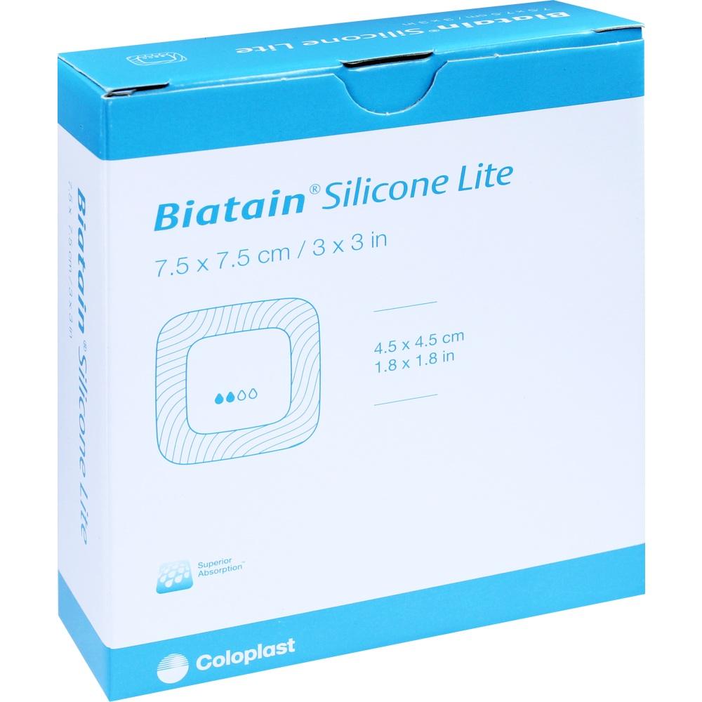BIATAIN Silicone Lite Schaumverband 7,5x7,5 cm 10 St Verband
