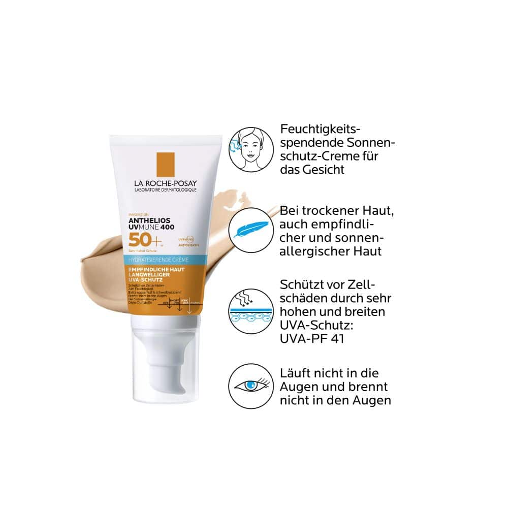 LA ROCHE-POSAY Anthelios Hydratisierende Getönte BB-Creme UVMune 400 LSF 50+ 50 ml Creme