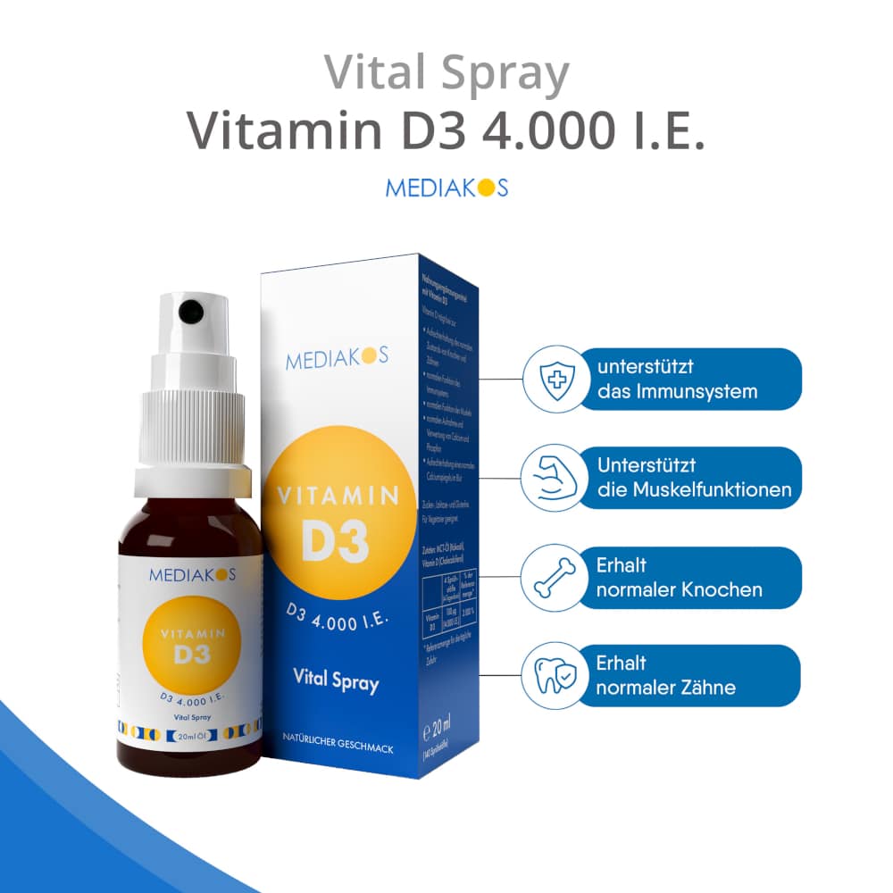 MEDIAKOS Vitamin D3 4.000 I.E. Vital Spray 20 ml Spray