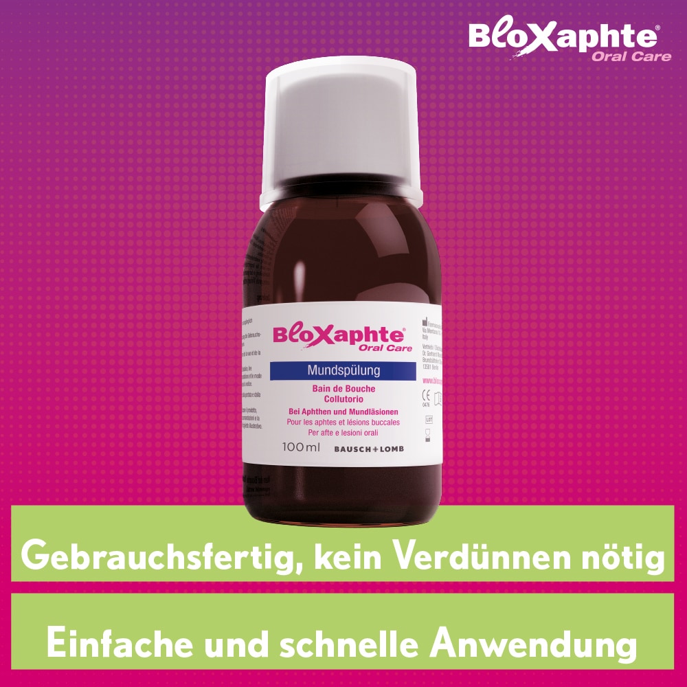 Bloxaphte Oral Care Mundspülung bei Aphthen und Verletzungen im Mund 100 ml Mundwasser