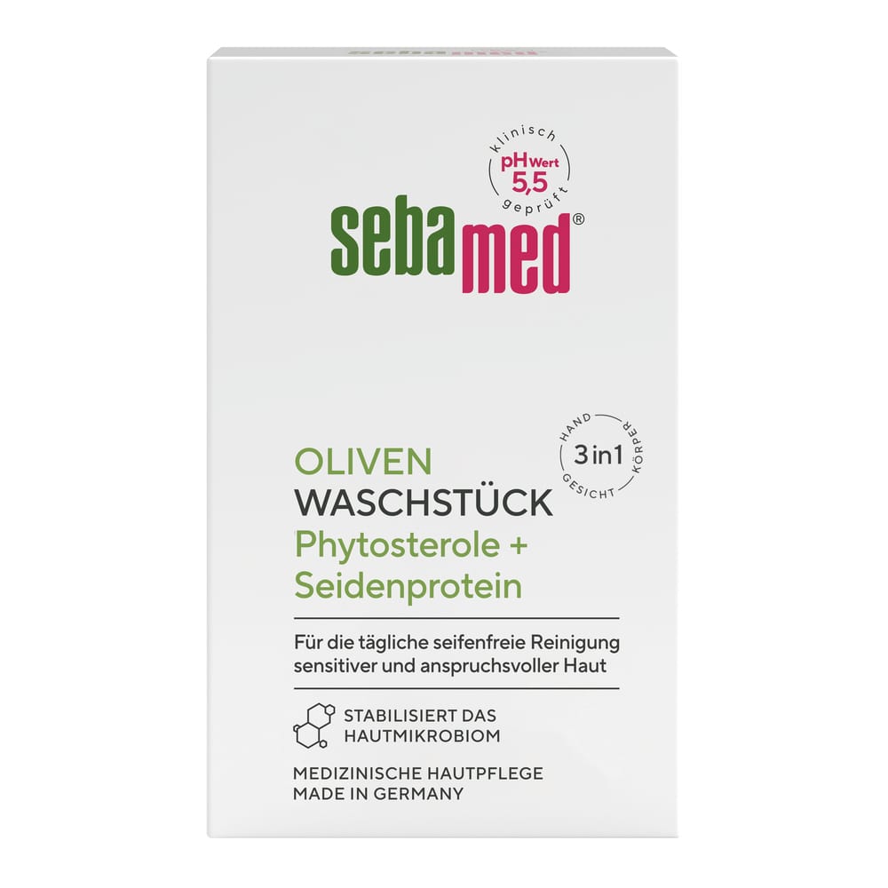 sebamed OLIVEN WASCHSTÜCK seifenfrei  150 g Seife