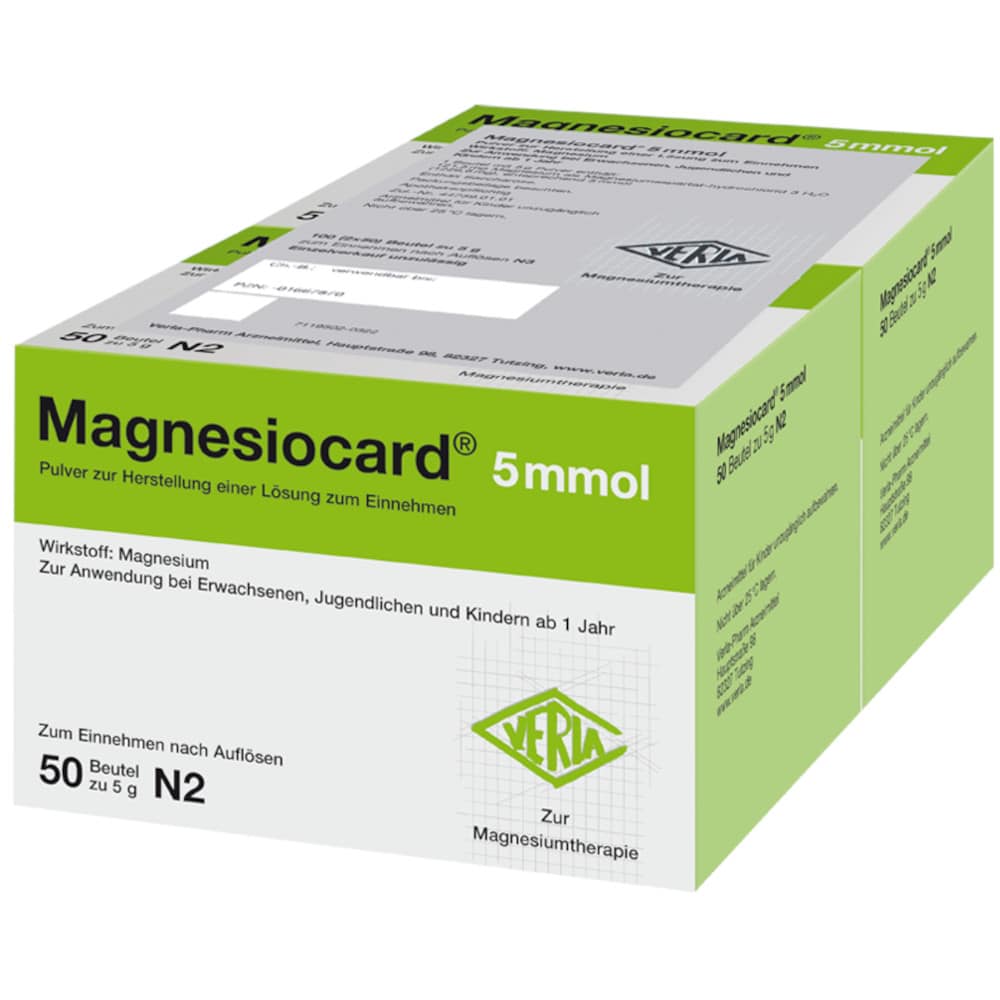 Magnesiocard 5 mmol Pulver 100 St Pulver zur Herstellung einer Lösung zum Einnehmen