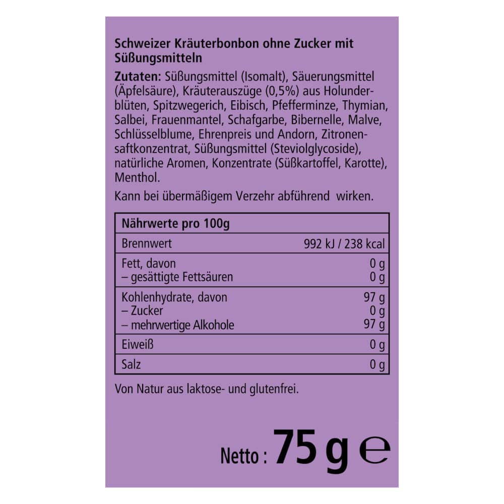Ricola Holunderblüten ohne Zucker 75 g Bonbons