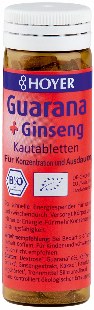 HOYER Guarana & Ginseng Kautabletten 60 St Kautabletten