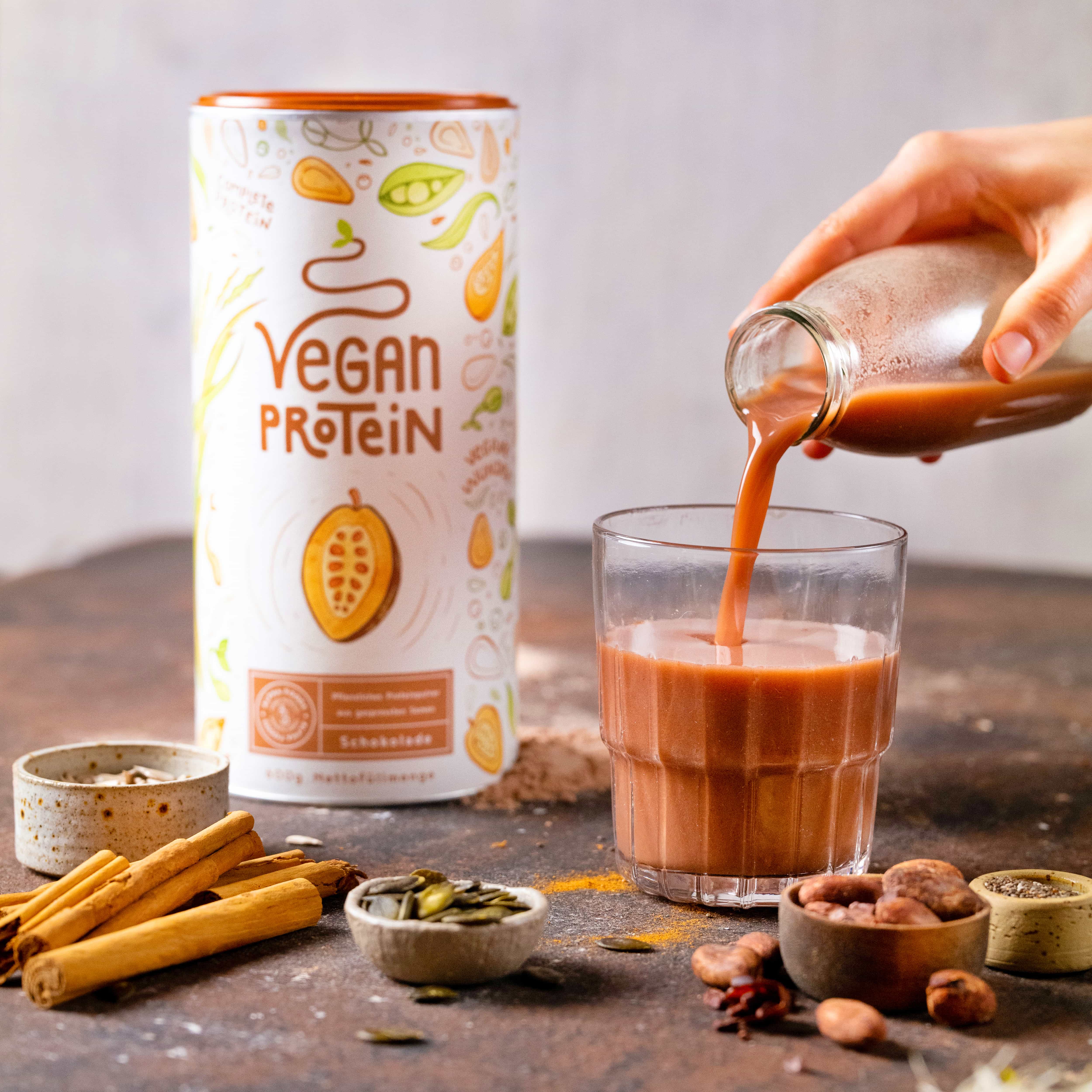 VeGAn PRoTeiN Schokolade Eiweißpulver 600 g Pulver