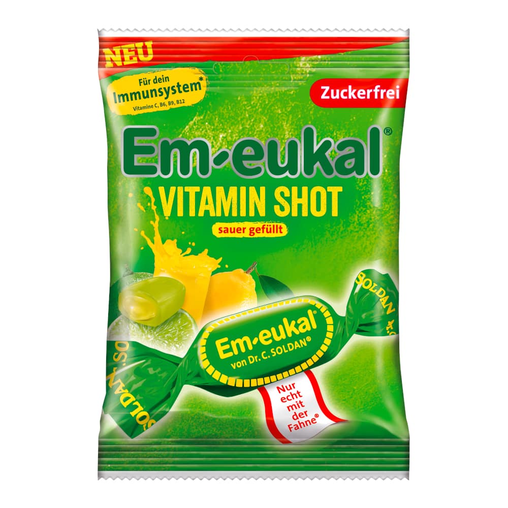 Em-eukal VITAMIN SHOT sauer gefüllt 75 g Bonbons
