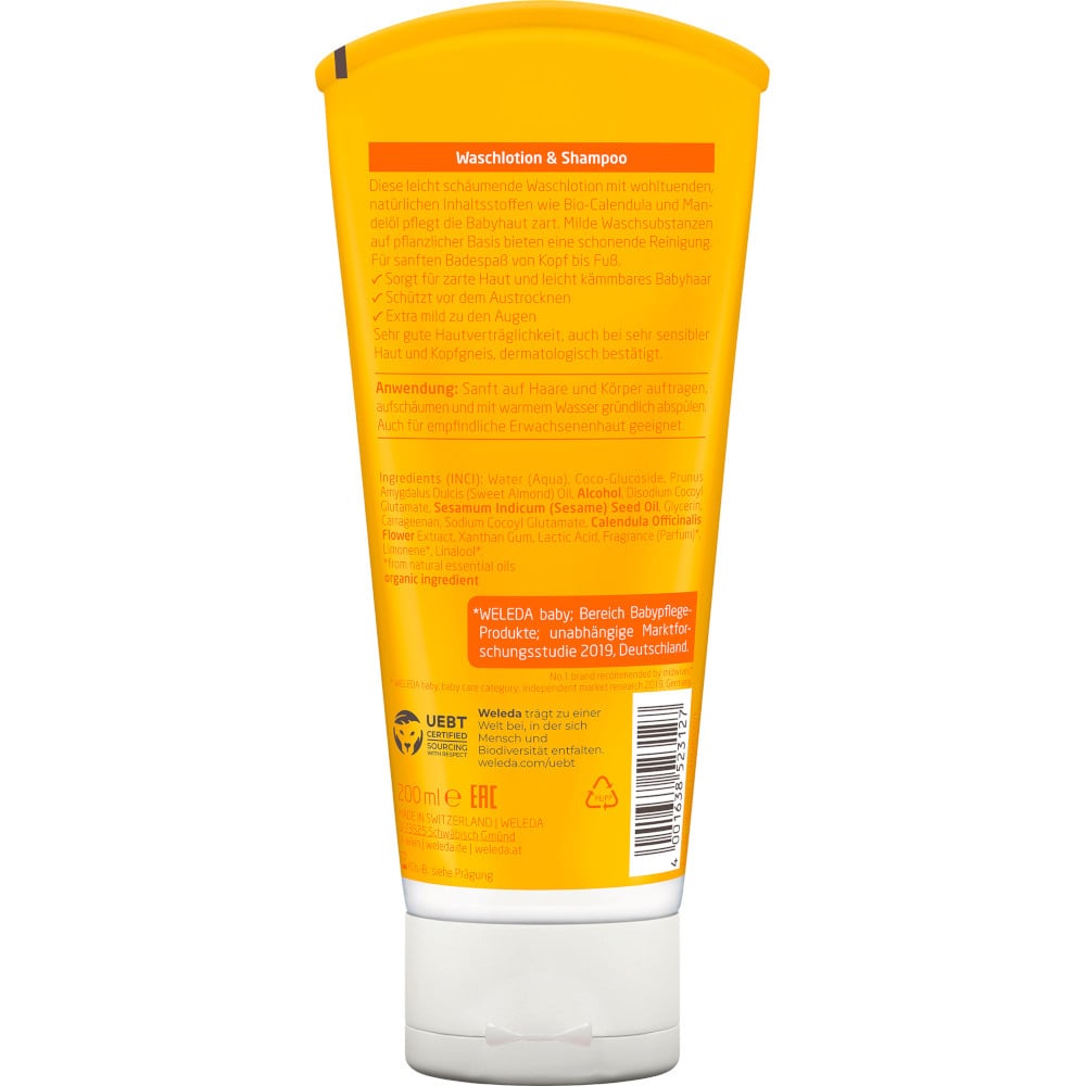 Weleda Baby Waschlotion & Shampoo Calendula 200 ml Duschgel