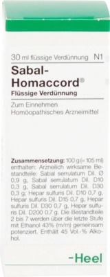 SABAL HOMACCORD Tropfen 30 ml Tropfen