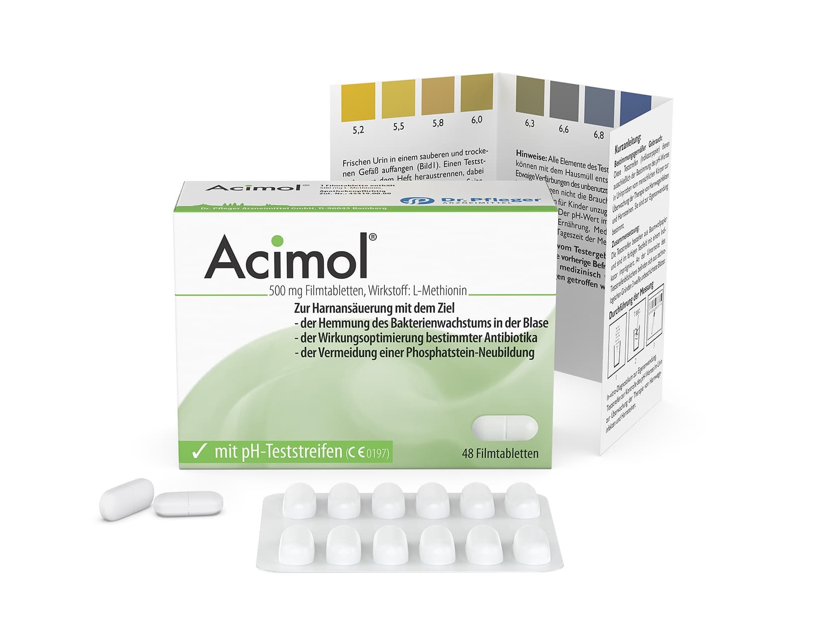 Acimol 500mg mit pH-Teststreifen 48 St Filmtabletten