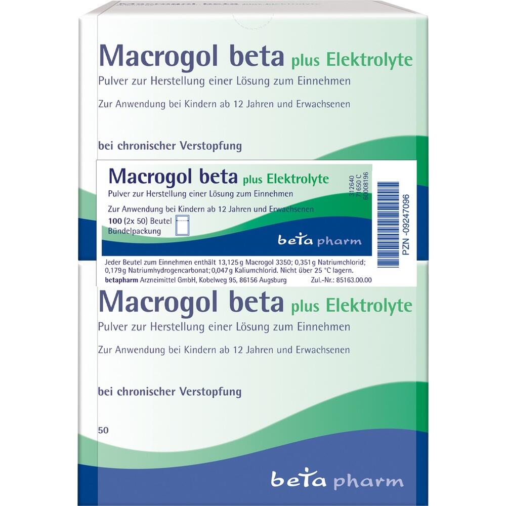 Macrogol beta plus Elektrolyte 100 St Pulver zur Herstellung einer Lösung zum Einnehmen