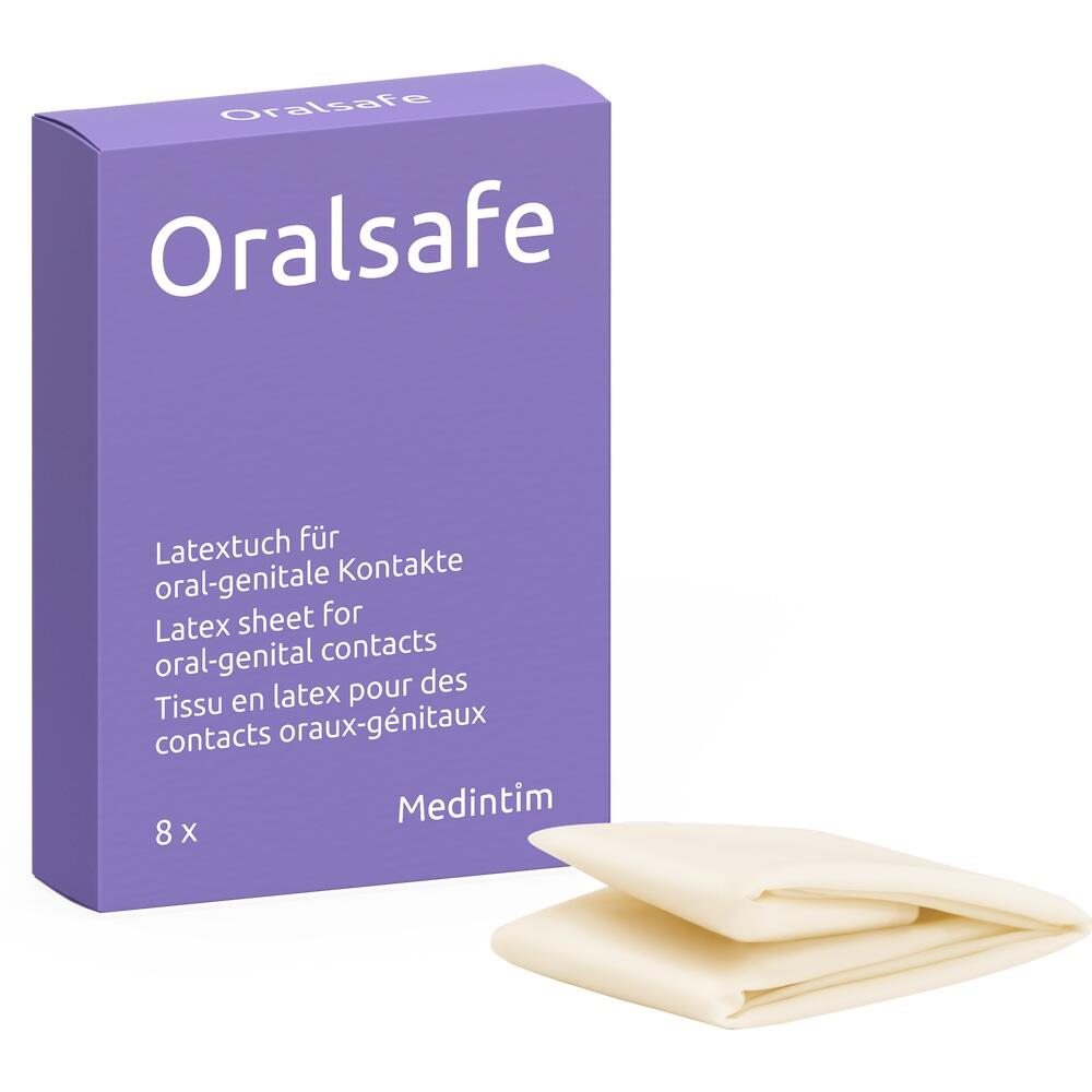 Oral Safe Latexschutztuch Erdbeere 8 St Tücher