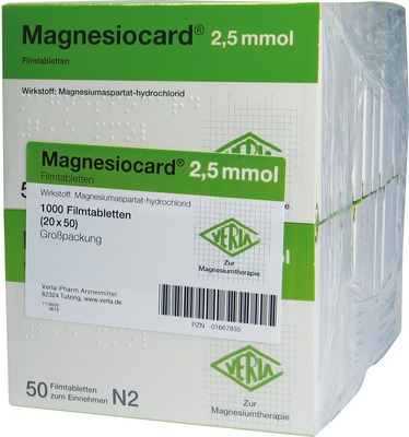 MAGNESIOCARD 2,5 mmol Filmtabletten 20X50 St Filmtabletten