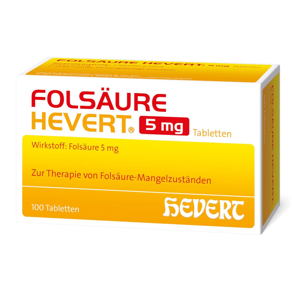 FOLSÄURE HEVERT 5 mg 100 St Tabletten