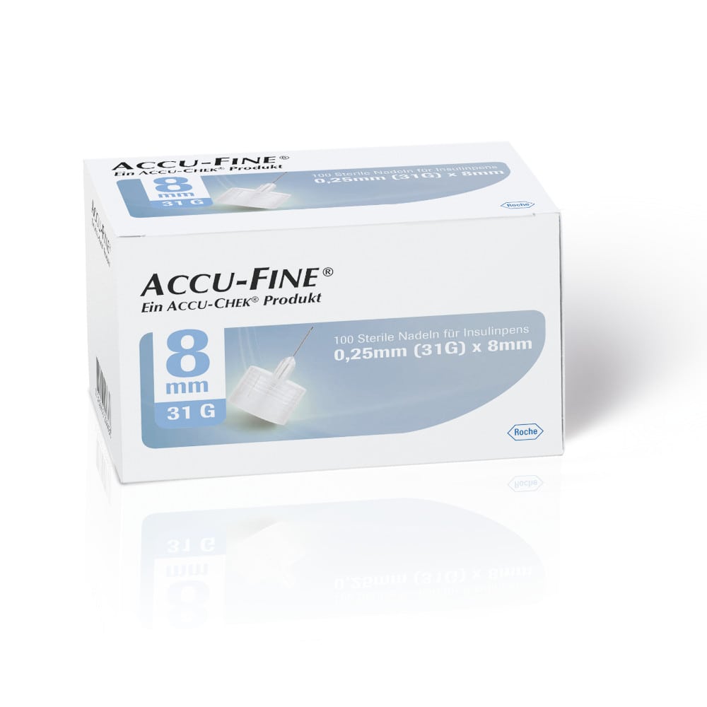 ACCU FINE sterile Nadeln f.Insulinpens 8 mm 31 G 100 St Kanüle