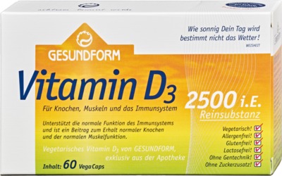 Gesundform Vitamin D3 2.500 I.e. Vega-caps 60 St Kapseln