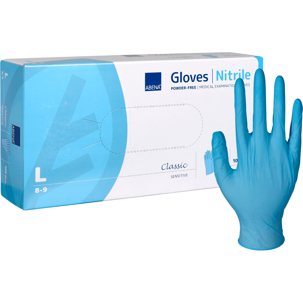 ABENA Classic Nitril Unt.Hands.unste.pf L blau 10X150St 10X150 St Handschuhe